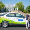 Representing Girl Scouts in the Heart of Pennsylvania are, from left, Valerie Whyman, fund development, and Casey Miller, Lewisburg-based program coordinator, who will use the STEM Mobile to deliver activities directly to girls. At right is Elizabeth A. Biddle, director of corporate relations for Penn College, sponsor of the STEM Mobile.