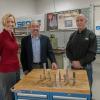 From left, Elizabeth A. Biddle, director of corporate relations at Penn College; Don Graham, manager of education and technical services for Seco Tools Inc.; and Richard K. Hendricks Jr., instructor of automated manufacturing and machining. 