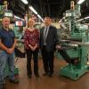 TRAK Machine Tools Inc. recently donated two more computer-numerical-control milling machines for the college’s automated manufacturing lab. With the machines are, from left, Richard K. Hendricks Jr., automated manufacturing and machining faculty member and department head at Penn College; Elizabeth A. Biddle, director of corporate relations for the college; and Rudy Gebhard, senior sales representative, Southwestern Industries Inc.