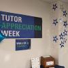 Tutoring Services' student stars shine in the ACC's first-floor wing, attracting expressions of gratitude from classmates. (Photo by Angela Frontz, coordinator of tutoring)