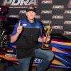 Pennsylvania College of Technology student Tyler S. Rudolph, of Hemlock, N.Y., celebrates after winning the Professional Drag Racers Association world finals in the Bracket Bash class. In addition to drag racing, Rudolph, who is majoring in engineering design technology, plays on the Penn College baseball team and recently co-founded a clothing line.