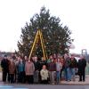 Student veterans – along with supportive friends from the Financial Aid, Admissions and Registrar’s offices at Penn College – pause for a photo during the tree’s decoration.