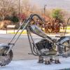 A stainless-steel motorcycle sculpture, courtesy of Pennsylvania College of Technology welding students, accentuates the north end of the campus mall. Members of the college’s American Welding Society club spent about six weeks fabricating the motorcycle. Famed metal artist Rae Ripple added her creative flair to the wheels during a campus visit in March. 