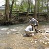 Environmental Students Join Fourth-Graders in Assessing Stream's Health